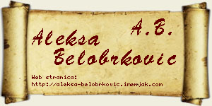 Aleksa Belobrković vizit kartica